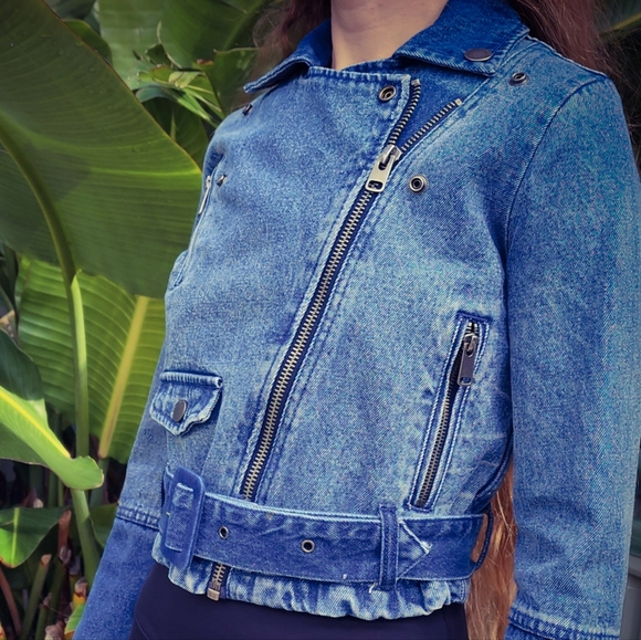 Roxy Denim Biker Jacket XS RRP 140 - Picture 10 of 16